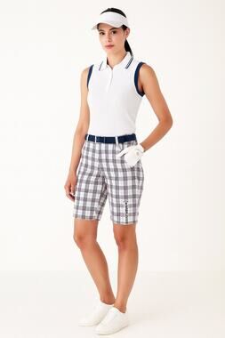 New Bikkembergs Plaid Bermuda Long Women’s Golf Shorts Size 40
